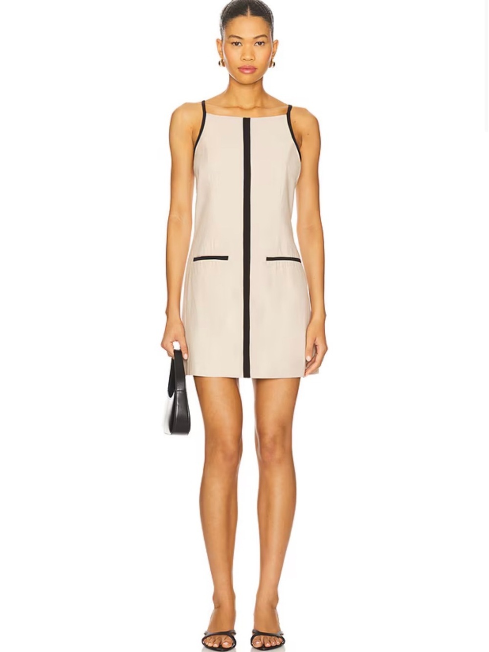 Revolve Sovere Refine Mini Dress in Tan + Black